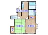 サンコ－ポ庄子 2DKの間取り