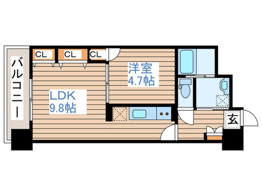 間取図 ﾃﾞｨ-ｸﾚｽﾄ太子堂駅前Ｅａｓｔ