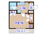 コ－ポ宮町 1Kの間取り