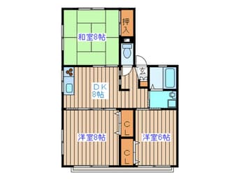 間取図 ﾊﾟｰｸﾊｲﾂ清水沼