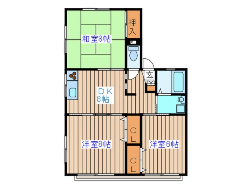 間取図 ﾊﾟｰｸﾊｲﾂ清水沼