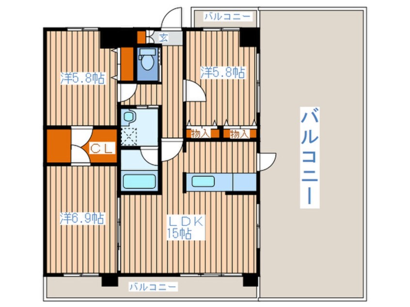 間取図 ハバ－ドリ－ム六番館