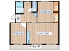 クロ－バ－ヒルマンション 2LDKの間取り