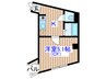 八乙女深松マンション 1Kの間取り