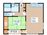 ホワイト南ハイツＢ棟 1LDKの間取り