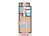 ル－メスト原町 1Kの間取り