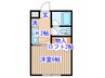 畳屋町ハイツ 1Kの間取り