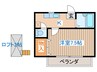 ノーブルカーサ原町 1Kの間取り