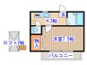 ノーブルカーサ原町 1Kの間取り