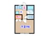 コーポくら家 1Kの間取り