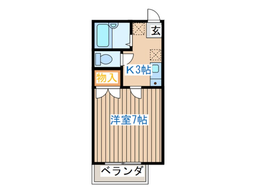 間取図 ﾋﾞｭｰﾊﾟﾚｽ長町