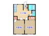 東海ハイツ B棟 2DKの間取り