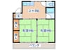 清京コーポ 2DKの間取り
