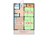 コ－ポ花壇 2DKの間取り