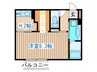 アルシオン八木山 1Kの間取り