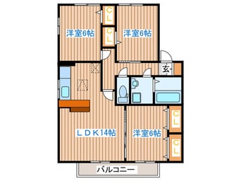 間取図 シャルマンコート杜E