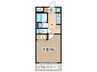 アスコット木ノ下 1Kの間取り