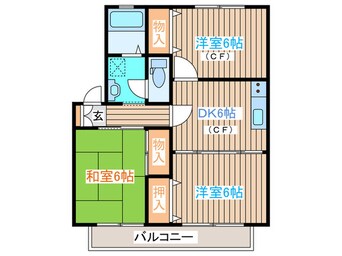 間取図 ピーセス・コートＢ