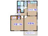 自然倶楽部 2DKの間取り