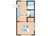WISH河原町 1DKの間取り