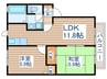 プロウグレスⅢ 2LDKの間取り