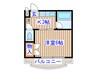 ドミ－ルキャロット2 1Kの間取り