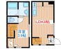 クレストコートⅠ 1LDKの間取り