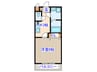 Ｃｏｌｌｅｇｅ　Ｐａｒｋ１２ 1Kの間取り