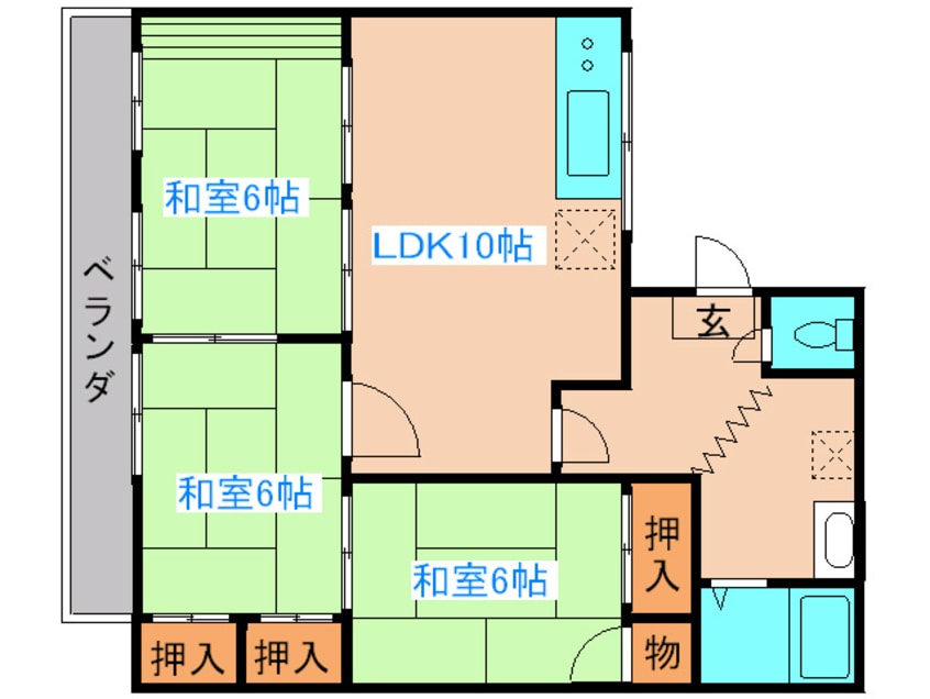 間取図 ｹﾔｷハイツ
