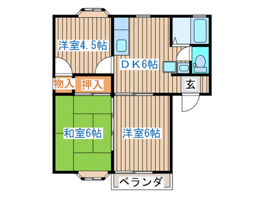 間取図 ＣＯＵＲＴＶＩＬＬＡＧＥ　Ｎ