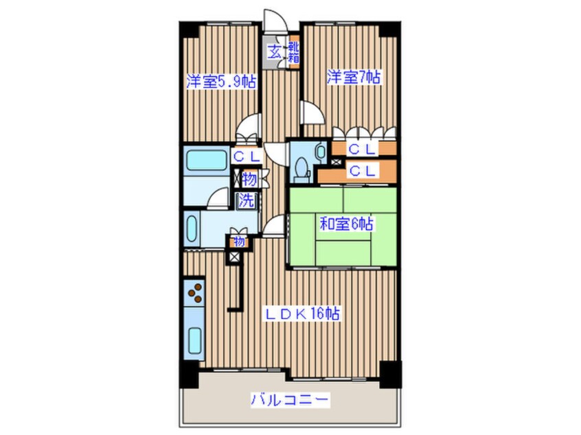 間取図 ｱｯﾌﾟﾙﾀﾜ-ｽﾞ仙台ｱﾍﾞﾘｱﾀﾜ-(1003)