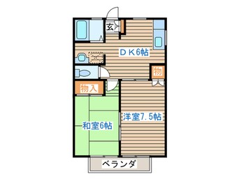 間取図 コ－ポタカハシ　B