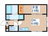 カーサミーア仙台Ⅰ 1DKの間取り