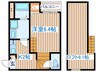 アリオ宮城野原 1Kの間取り