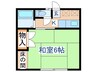 コーポ森 1Kの間取り