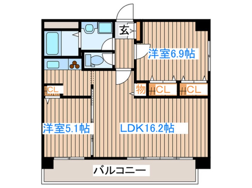 間取図 ｸﾞﾗﾝｼﾞｭ-ﾙﾏﾝｼｮﾝ高砂駅前