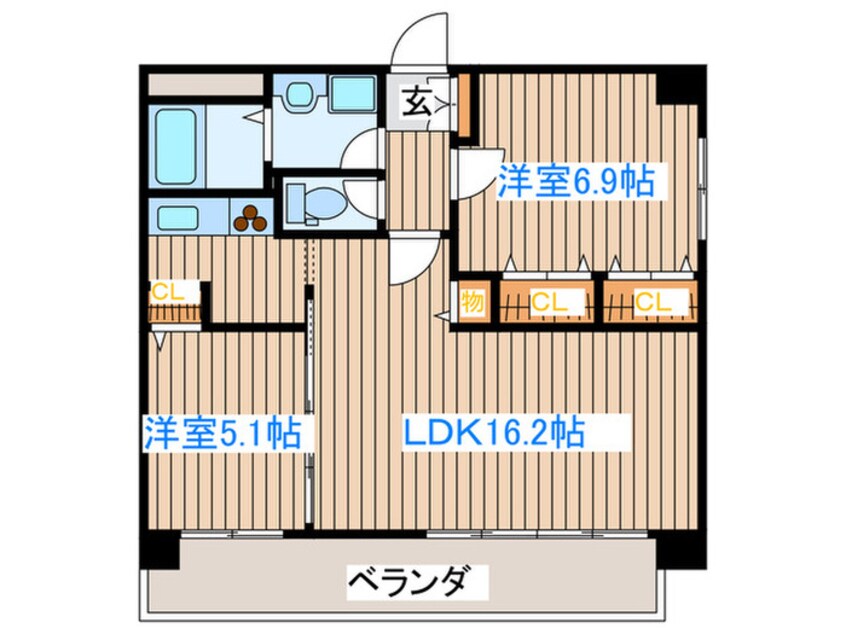 間取図 ｸﾞﾗﾝｼﾞｭ-ﾙﾏﾝｼｮﾝ高砂駅前