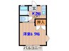 ハイツボヌ－ル 1Kの間取り