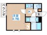 TROIS五輪 1Kの間取り