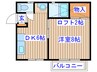 ＫＤハイツ 1DKの間取り