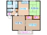 フル－ル高沢Ｂ 3DKの間取り