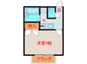 日の出ハイツ 1Kの間取り