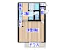 ｵｰｴﾑﾊｲﾂ 1Kの間取り