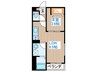 ソーサリー原町 1LDKの間取り