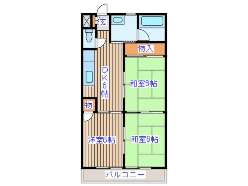 間取図 メルシーハイツ飯田Ｋ棟