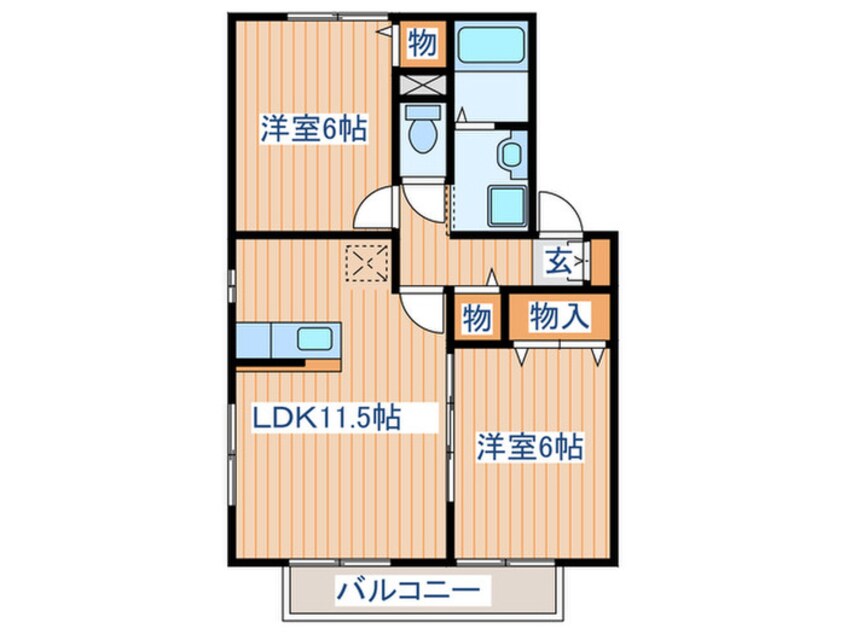 間取図 サンタクル－ズ　Ｂ