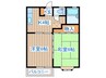 コーポ榊原Ｂ棟 2Kの間取り