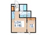 ラフィーノ新富町 1LDKの間取り