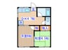 白梅荘 2DKの間取り