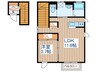 ヴィラージュ 1LDKの間取り